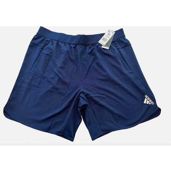 Adidas Mens Dark Blue Training Shorts Size 2XL 7" IC2043 Running Sportswear New - Picture 1 of 16